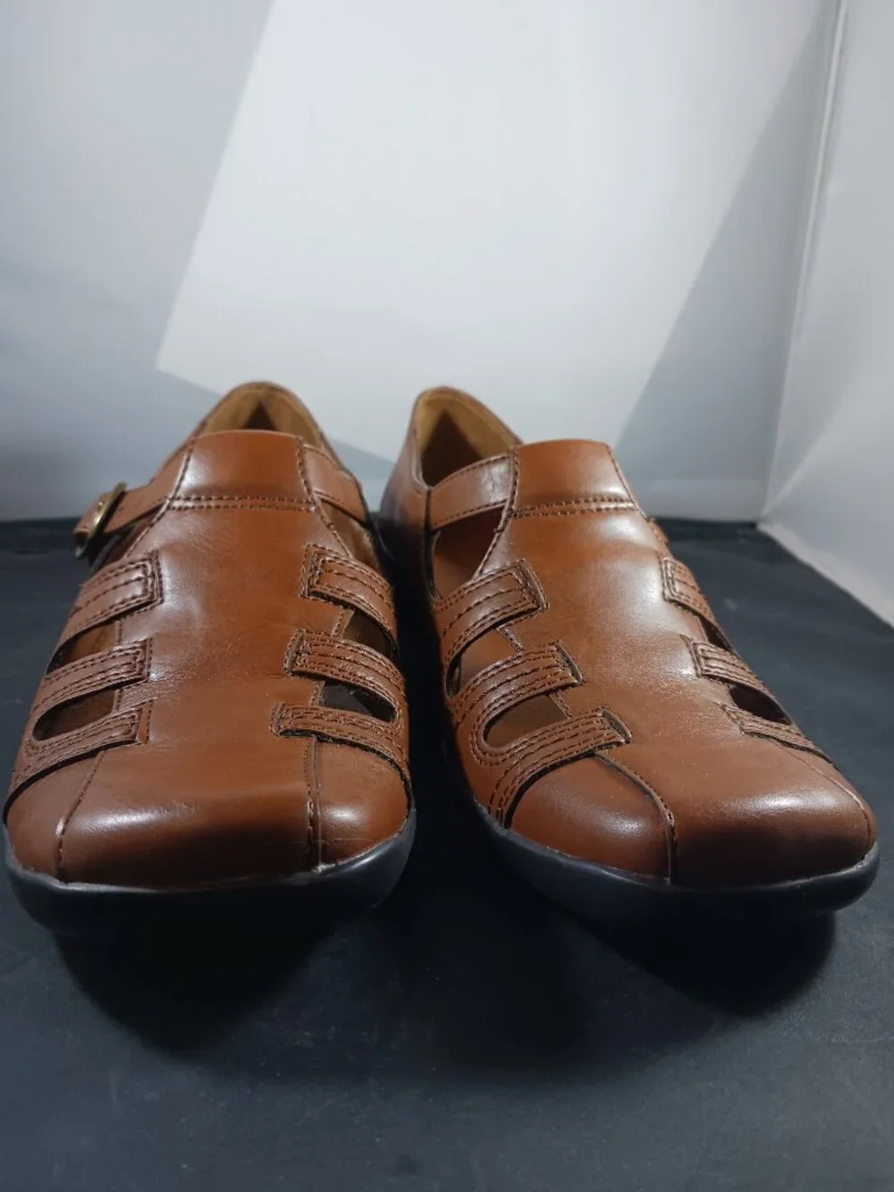 Life Stride Women's Brown Leather Comfort Shoes size 8.5M